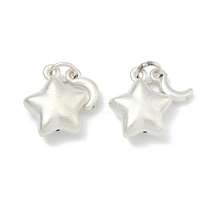 Fine Silver Chunky Star with Moon Charms STER-A050-11MS-1