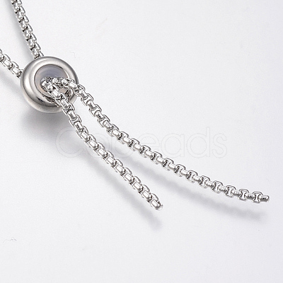 Tarnish Resistant 304 Stainless Steel Box Chain Necklace Making MAK-K011-01P-1