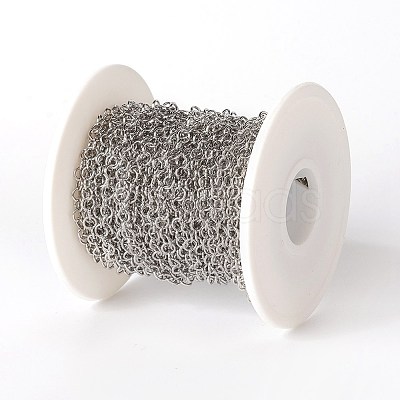 Tarnish Resistant 304 Stainless Steel Rolo Chains CHS-G004-02G-P-1