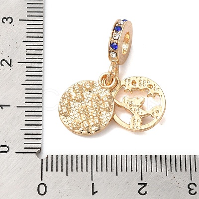 Rack Plating Alloy Colorful Rhinestone European Dangle Charms PALLOY-S189-43G-1