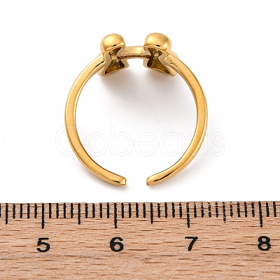 304 Stainless Steel Open Cuff Rings for Women RJEW-M060-01G-08-1