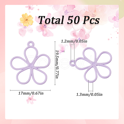 50Pcs Hollow Spray Painted Alloy Pendants FIND-SC0012-27D-1