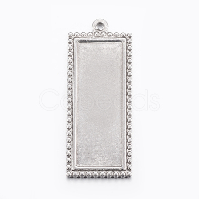 Tarnish Resistant 304 Stainless Steel Pendant Cabochon Settings STAS-E421-028P-1