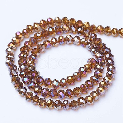 Electroplate Glass Beads Strands EGLA-A034-T6mm-B08-1