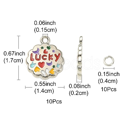 10Pcs Alloy Enamel Pendants ENAM-YW0002-91-1