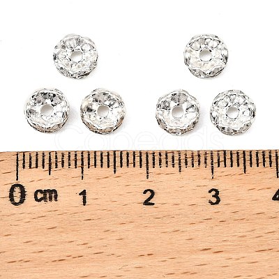 Brass Grade A Crystal Rhinestone Spacer Beads RB-A006-7MM-S-1