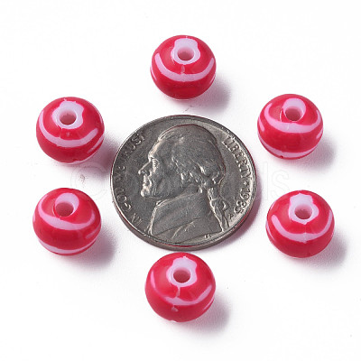 Opaque Striped Acrylic Beads MACR-S373-27D-03-1