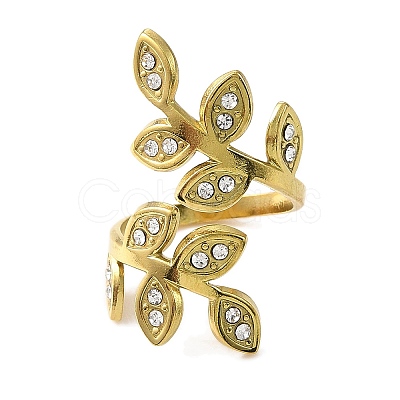 Ion Plating(IP) 304 Stainless Steel Open Cuff Ring for Women RJEW-F166-12G-02-1