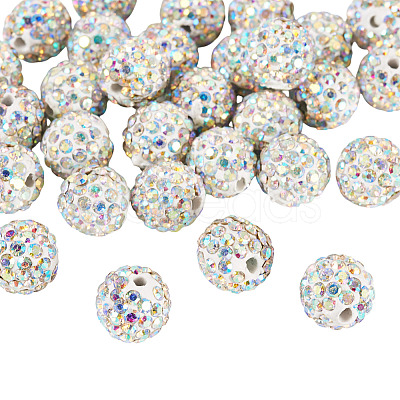 30Pcs Pave Disco Ball Beads RB-TA0001-26C-1