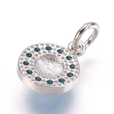 Brass Micro Pave Cubic Zirconia Charms ZIRC-E124-63P-1