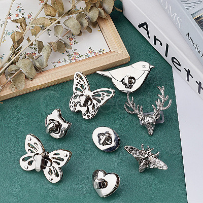 8 Sets 8 Styles Zinc Alloy Bag Twist Lock Accessories FIND-PH0002-23P-1
