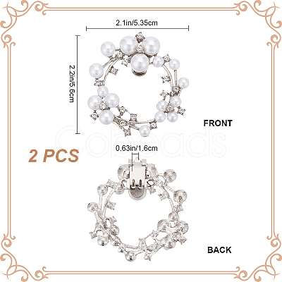 2Pcs Alloy Rhinestone Shoe Decorations FIND-GF0006-57-1