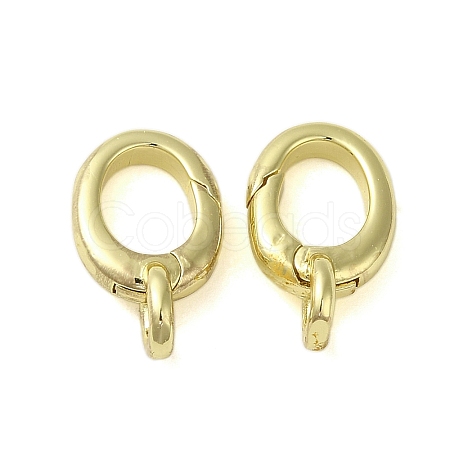 Brass Spring Gate Rings KK-B089-19G-1