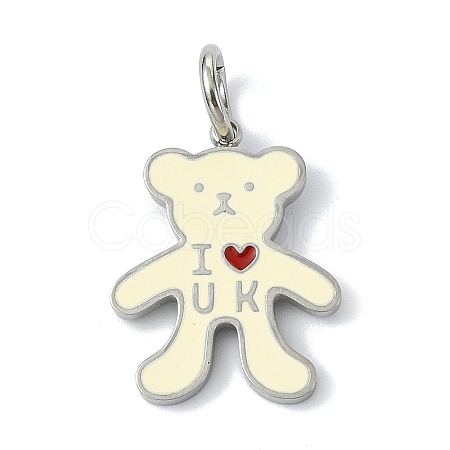304 Stainless Steel Enamel Pendants STAS-A145-01L-P-1