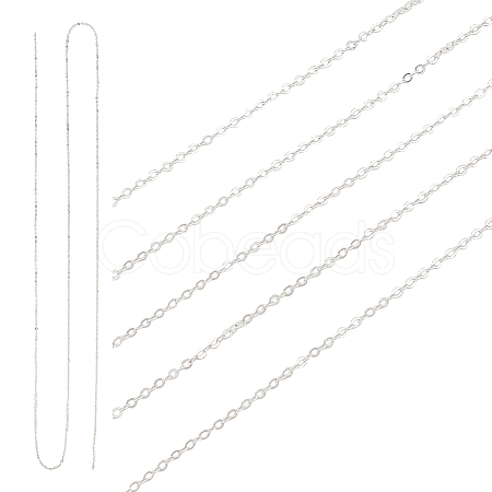 925 Sterling Silver Flat Cable Chains STER-PH0002-12-1