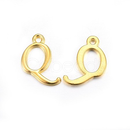 Golden Plated Alloy Letter Pendants PALLOY-J718-01G-Q-1