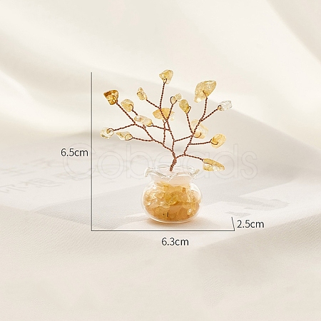 Natural Yellow Quartz Chips Tree Decorations PW-WG14985-03-1