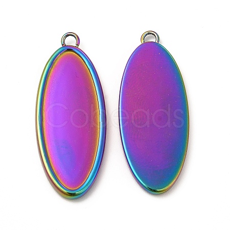 Ion Plating(IP) 304 Stainless Steel Pendant Cabochons Settings STAS-A070-45MC-1