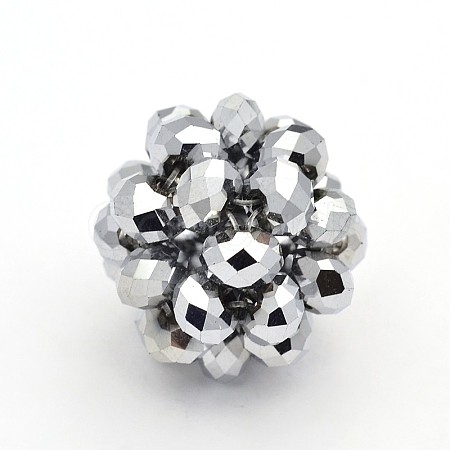 Electroplate Glass Round Woven Beads LS-GLAA-A034-4mm-C05-1