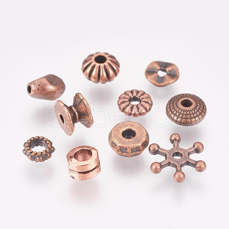 Tibetan Style Alloy Spacer Beads TIBE-MSMC021-R-1