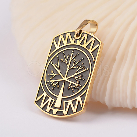 304 Stainless Steel Enamel Pendants STAS-O075-08AG-1