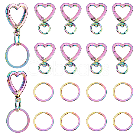 10Pcs Heart Alloy Swivel Clasps FIND-PH0009-04-1