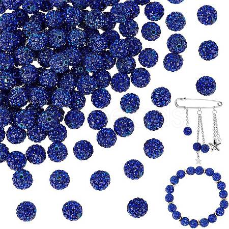 200Pcs Pave Disco Ball Beads RB-PH0001-41C-1