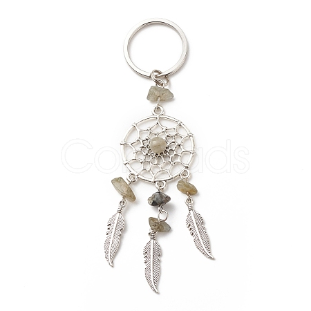 Natural Labradorite Keychain KEYC-JKC00346-04-1