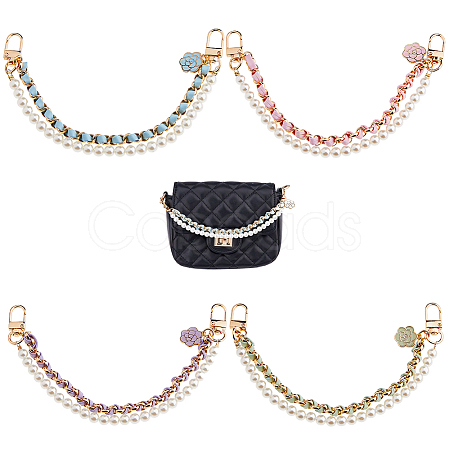 4Pcs 4 Colors ABS & Iron & Alloy & PU Leather Handbag Chain Straps FIND-HS0001-36A-1
