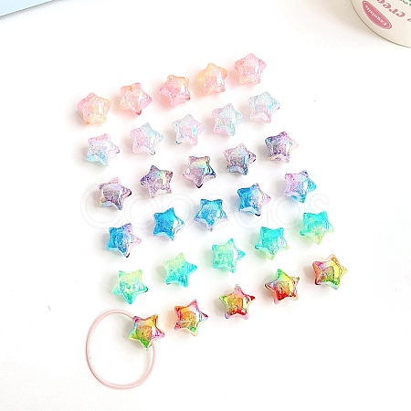 Transparent Crackle Acrylic Beads OACR-L016-13-1