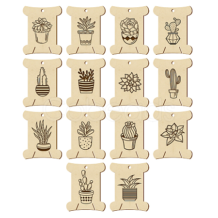 14Pcs 14 Style Plywood Thread Winding Boards WOOD-WH0060-03-1