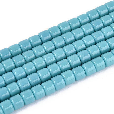 Opaque Solid Color Glass Beads Strands GLAA-N065-4x4mm-C08-1