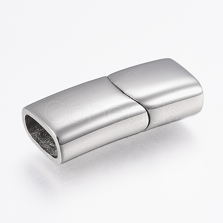 Tarnish Resistant 304 Stainless Steel Magnetic Clasps with Glue-in Ends STAS-F130-92P-1