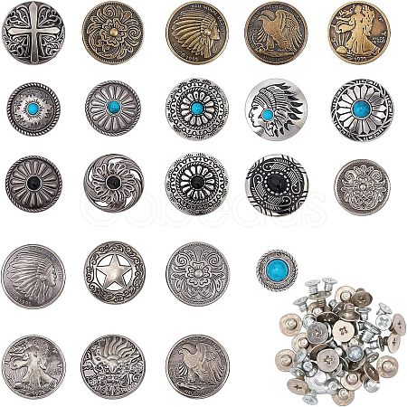 22 Sets Alloy Craft Solid Screw Rivet PALLOY-CA0002-22-1