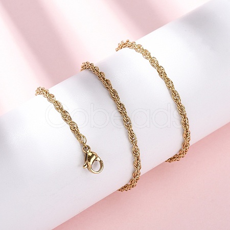 2.5MM 304 Stainless Steel Rope Chain Necklaces NJEW-T016-26G-1