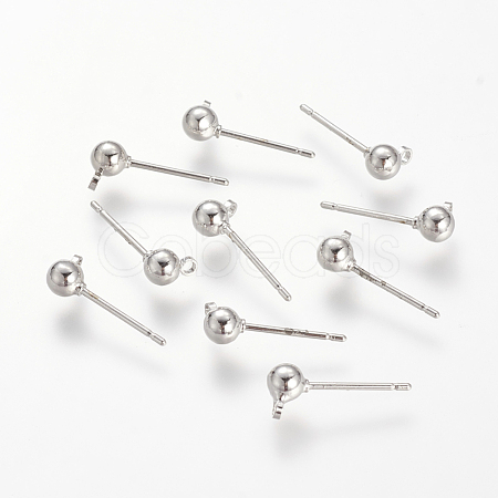 Brass Stud Earring Findings KK-T014-66P-1