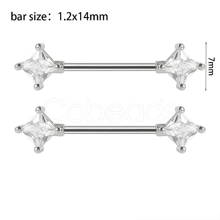 Brass Cubic Zirconia Nipple Rings WG434B5-06-1