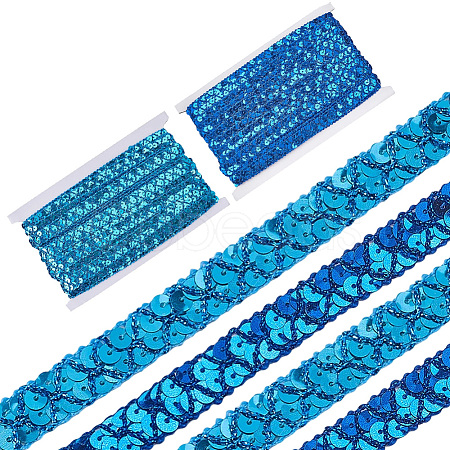 2Pcs 2 Colors Plastic & Polyester Paillette Beads OCOR-CY0002-10B-1