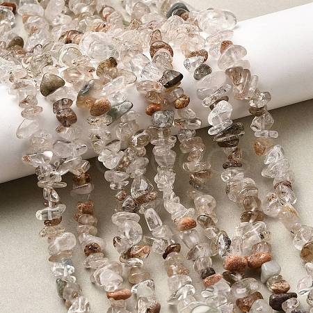 Natural Lodolite Quartz Beads Strands G-H315-A02-01-1