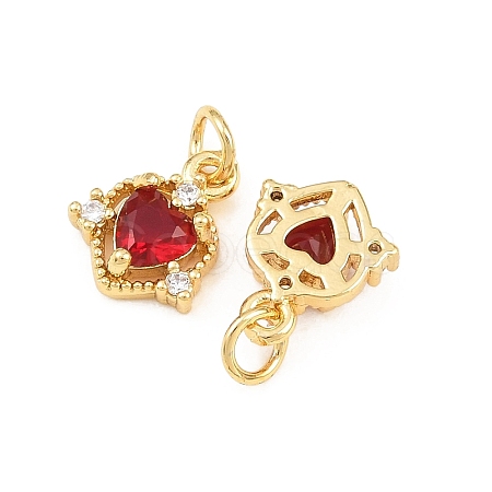 Brass Micro Pave Cubic Zirconia Charms KK-Q085-09G-01-1