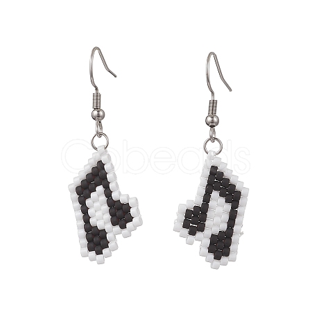 304 Stainless Steel Musical Note Dangle Earrings EJEW-MZ00619-1