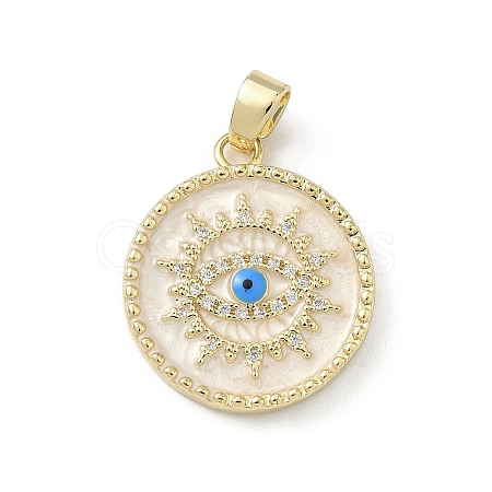 Brass Micro Pave Clear Cubic Zirconia Pendants KK-F905-22G-02-1