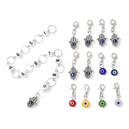 Knitting Row Counter Chains & Locking Stitch Markers Kits HJEW-AB00490-1