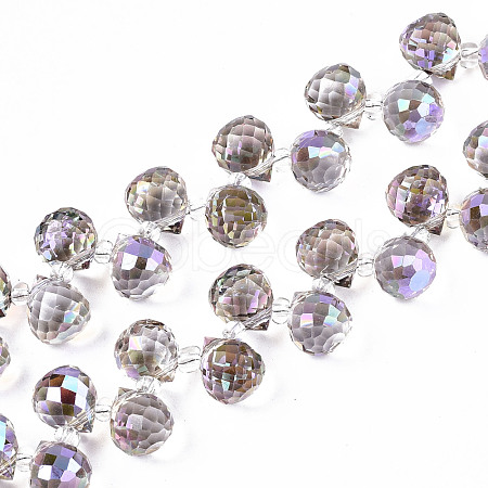 Transparent Glass Beads Strands GLAA-T006-14B-1