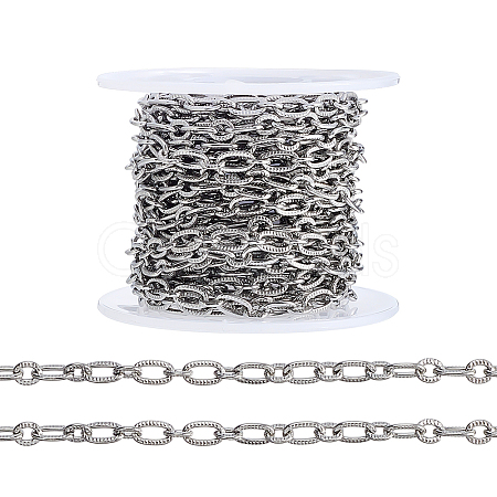 304 Stainless Steel Textured Cable Chains CHS-WH0020-004P-1