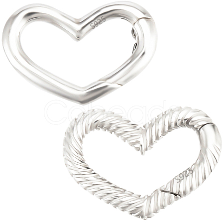 2Pc 925 Sterling Silver Spring Gate Rings STER-BBC0008-97-1