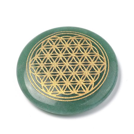 Chakras Themed Natural Green Aventurine Cabochons G-P001-22E-1