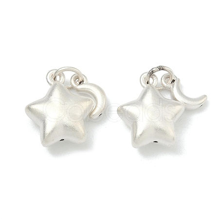 Fine Silver Chunky Star with Moon Charms STER-A050-11MS-1