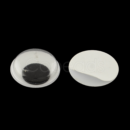 Black & White Plastic Wiggle Googly Eyes Buttons DIY Scrapbooking Crafts Toy Accessories with Label Paster on Back X-KY-S002B-15mm-1