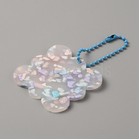 Translucent Acrylic Disc Pendant Keychain KEYC-WH0027-85C-02-1